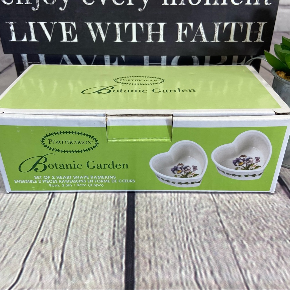 PORTMEIRION Botanic Garden Decorative Heart Ramekin Set-NIB-🔥FINAL PRICE🔥 - Picture 8 of 14